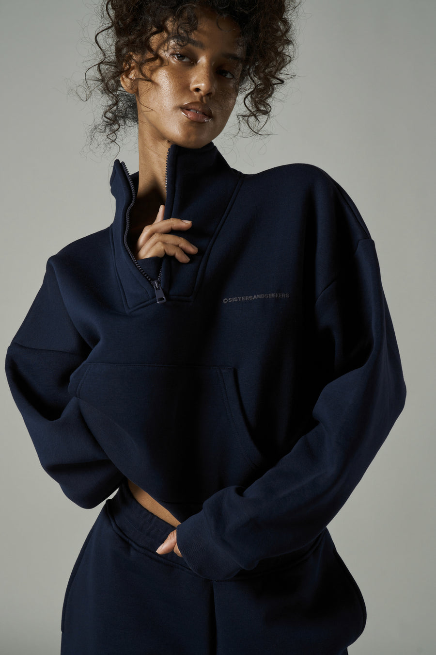 Trademark Crop Sweatshirt in Passive – SistersandSeekers