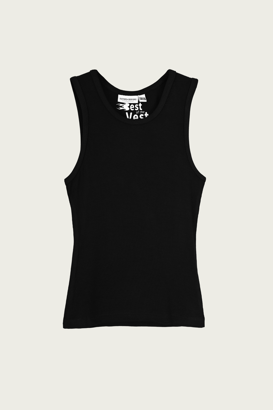 Girls black online vest top