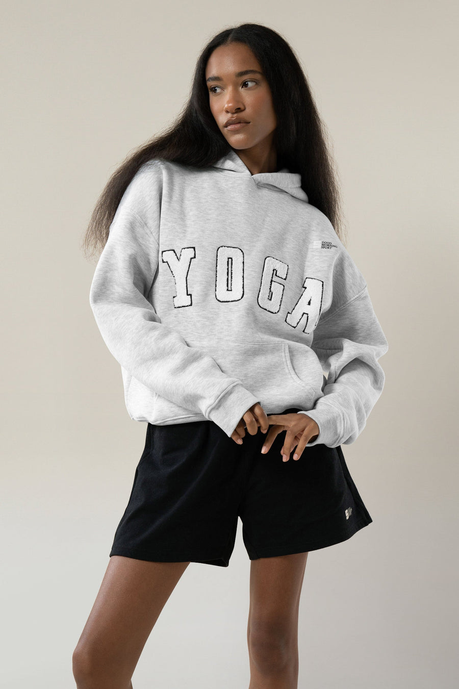 Callie Embroidered Yoga Hoodie in Navy