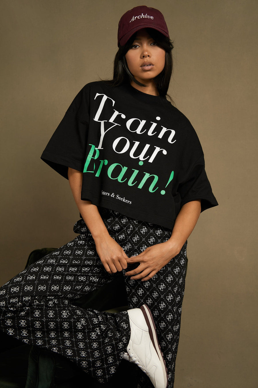 "BRAIN" Crop Tee